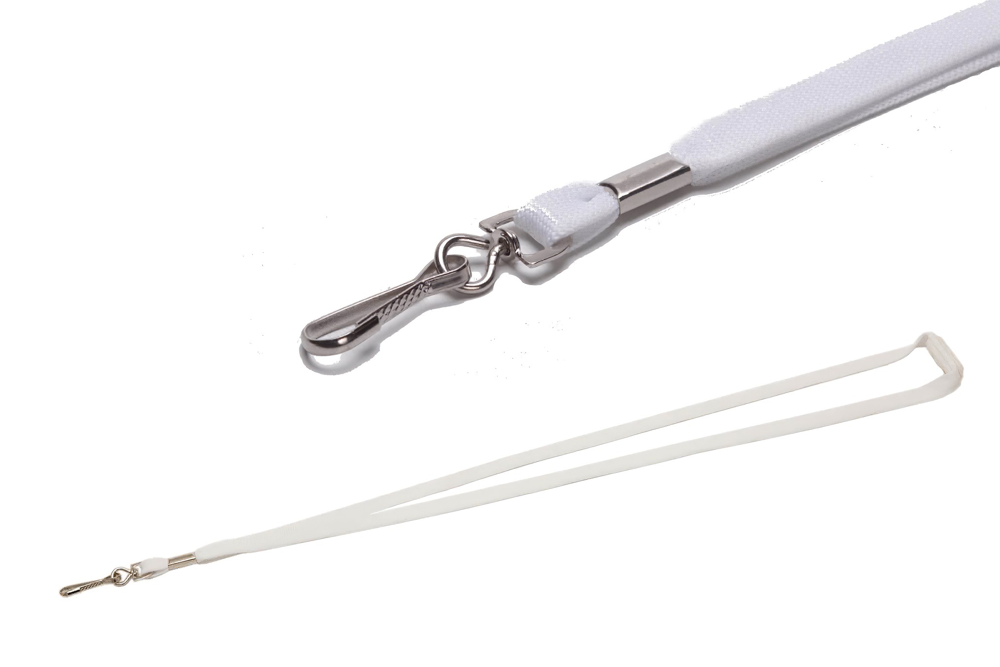 Cordones planos blanco para tarjetas identificativas
