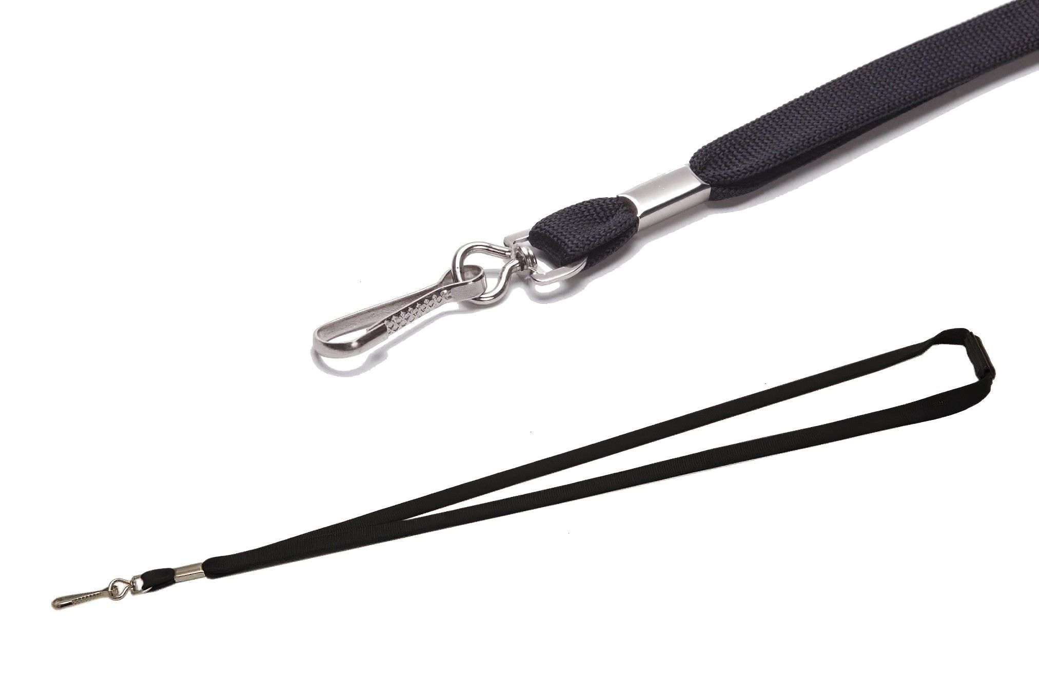 Cordones planos negros para tarjetas identificativas